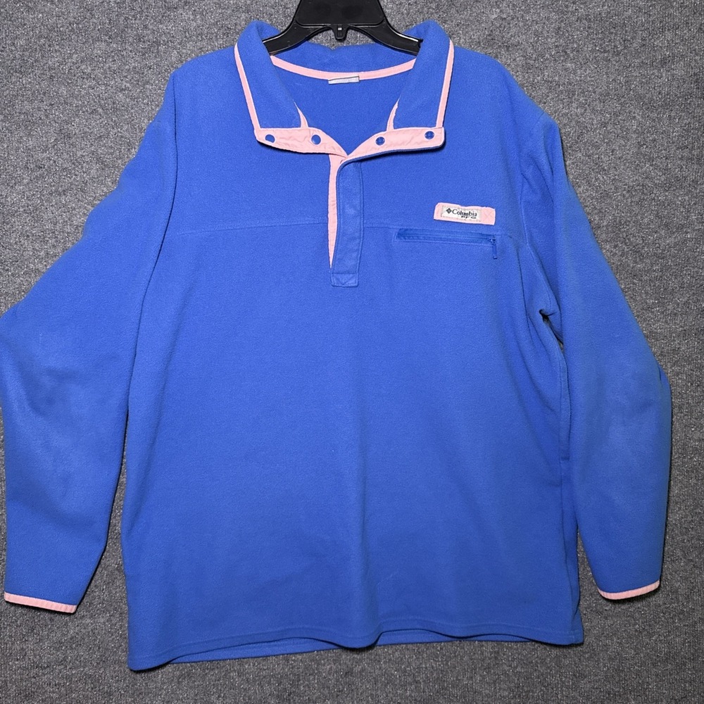 Columbia PFG Pullover Womens XXL Blue And Pink Pullover